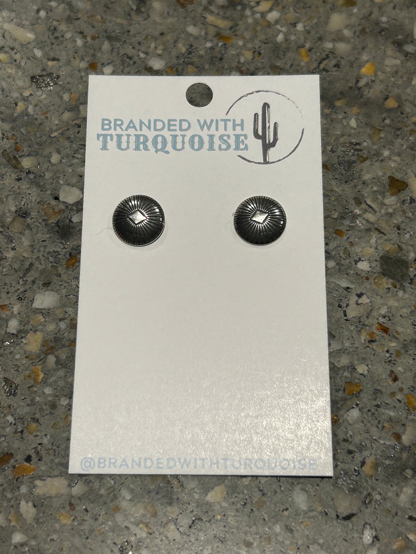 NA made Engraved Silver Studs Earrings