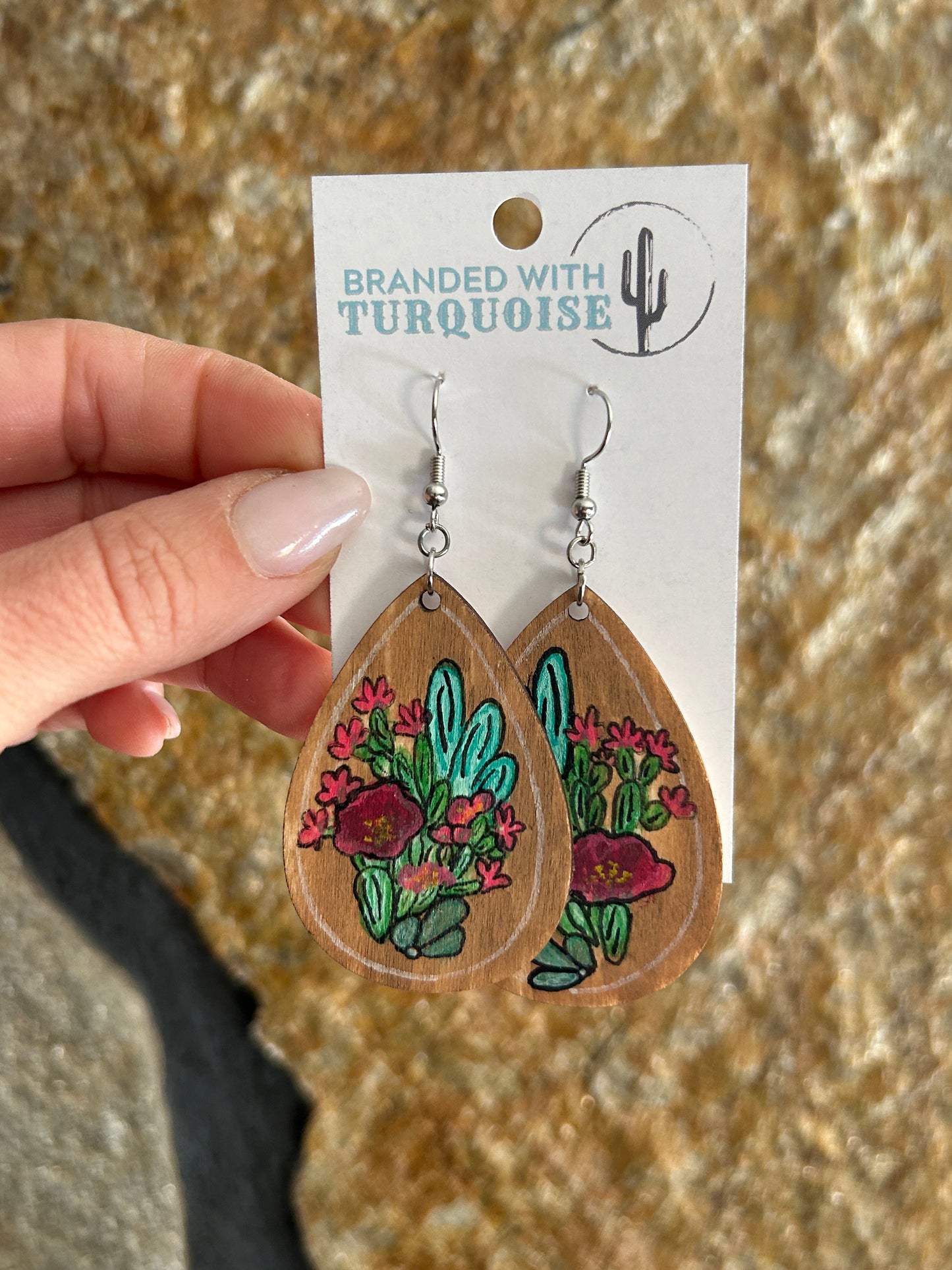 Hand-painted Wildflower Earrings - Option 7