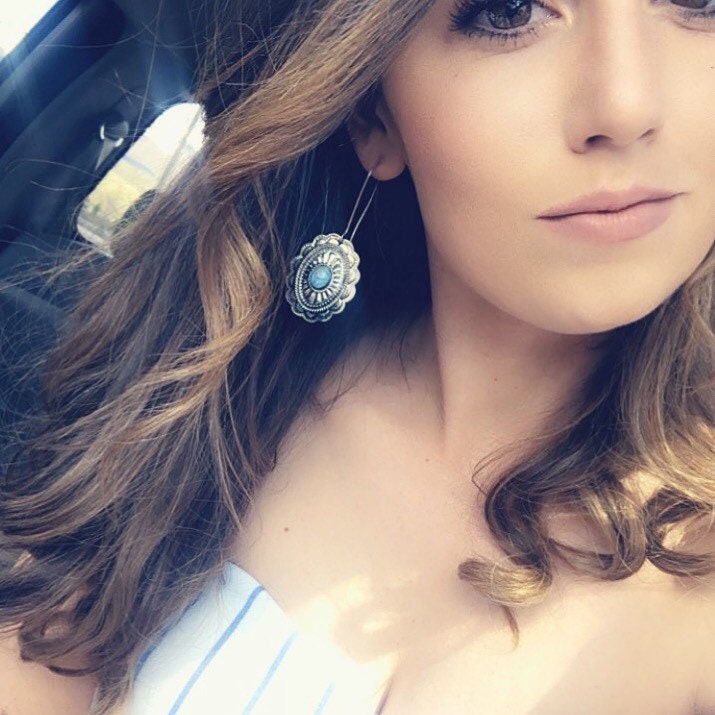 The "Skyler" Turquoise Concho Earrings