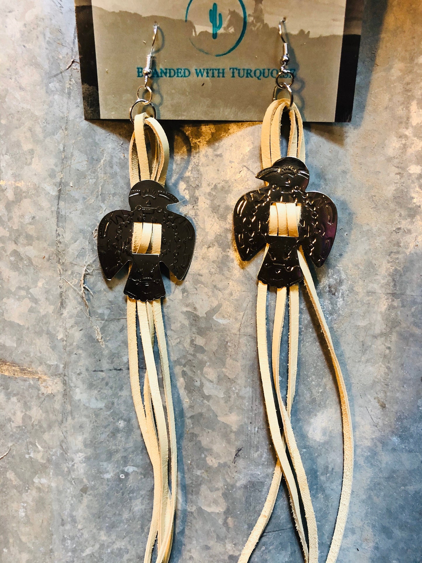The "Thunderbird" Earrings in tan