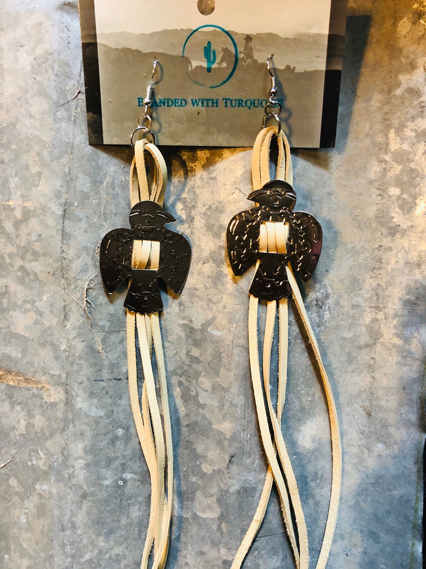 The "Thunderbird" Earrings in tan
