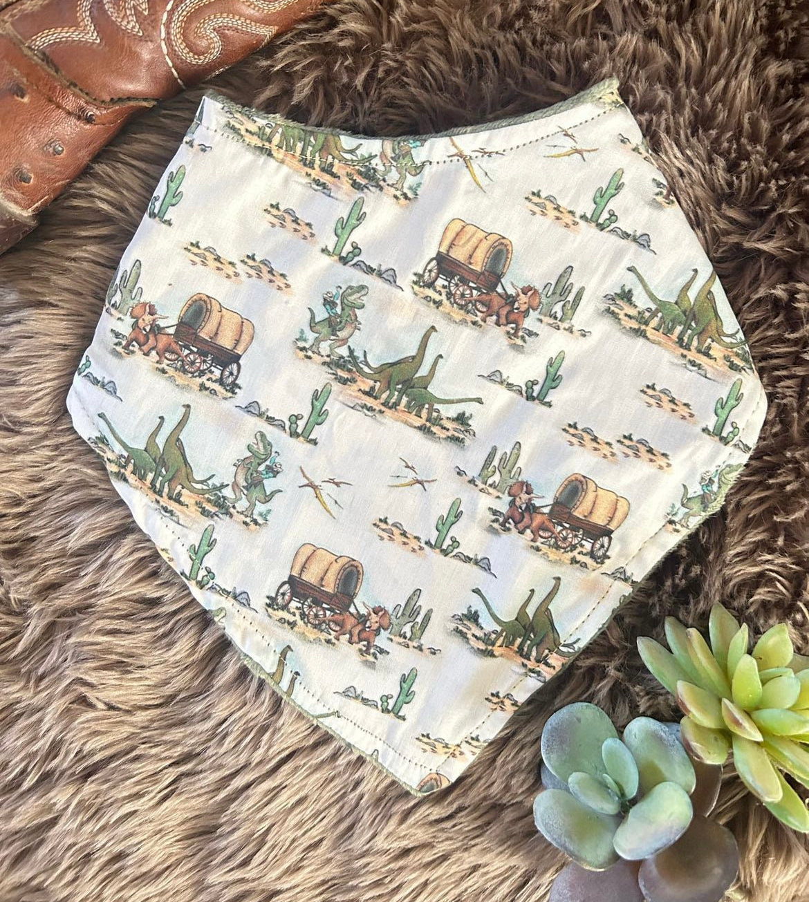 Cowboy Dino Baby Bib