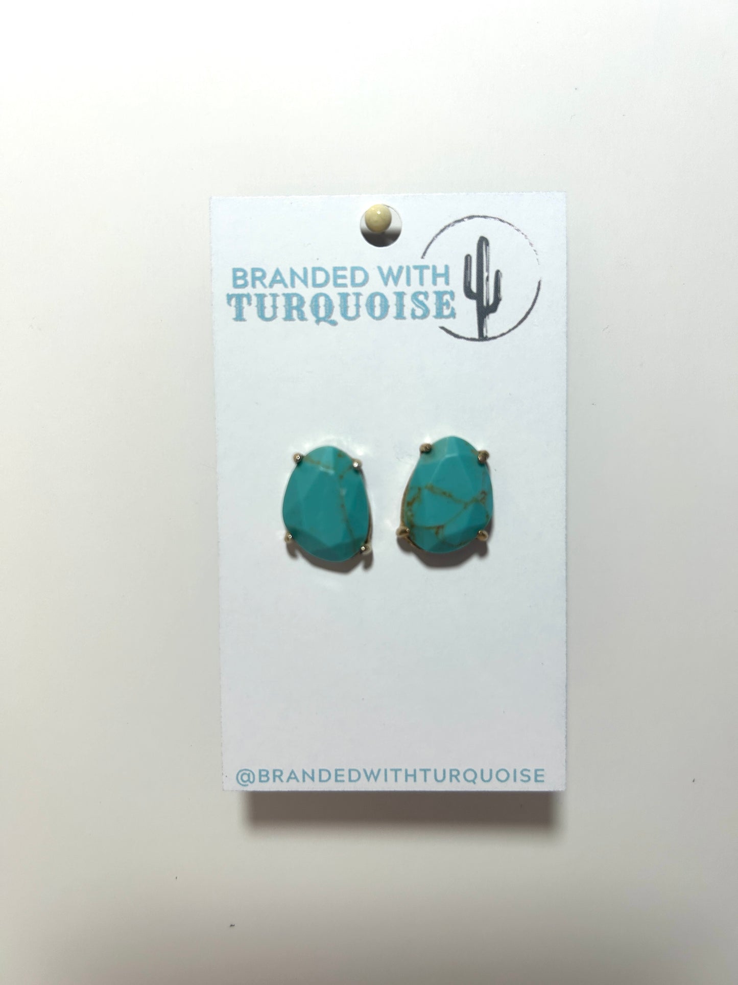 Faux Turquoise Stud Earrings