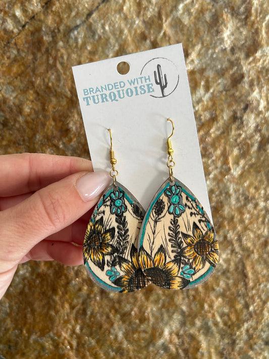 Hand-painted Wooden Earrings