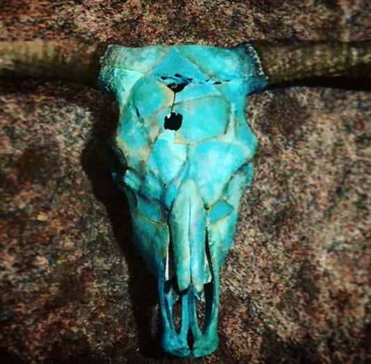 Turquoise Rock Skull