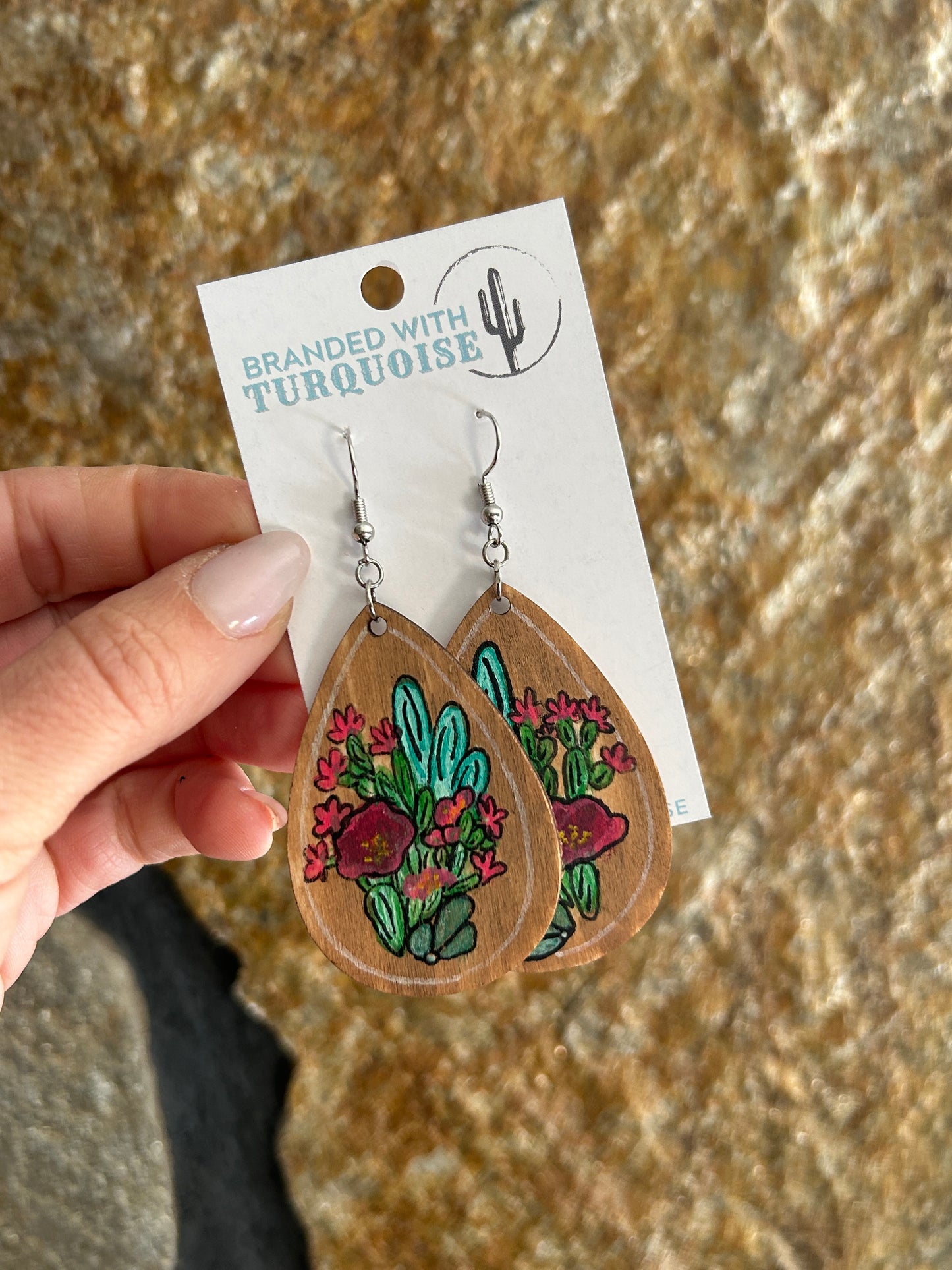 Hand-painted Wildflower Earrings - Option 7