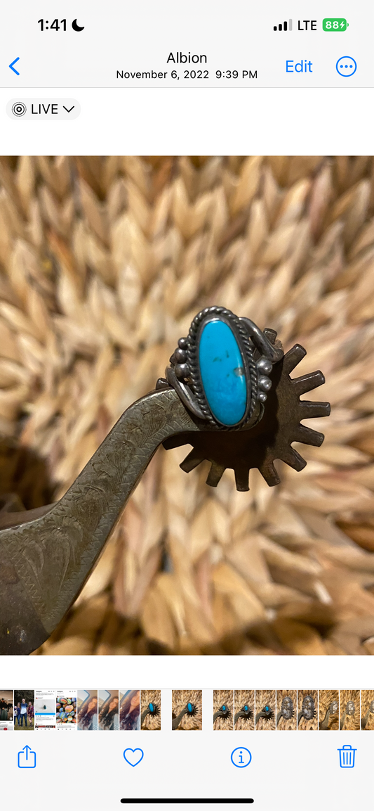 Vintage Turquoise Ring - Size 6.5