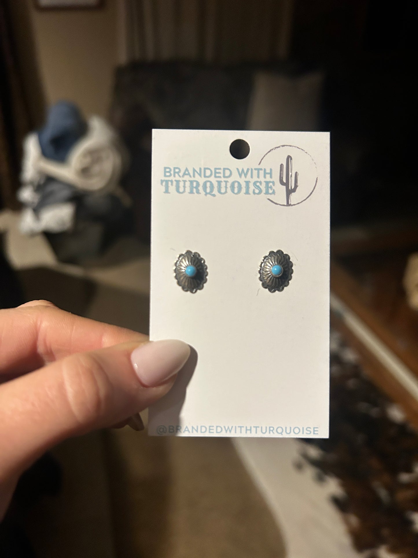 NA made concho Silver Studs Earrings