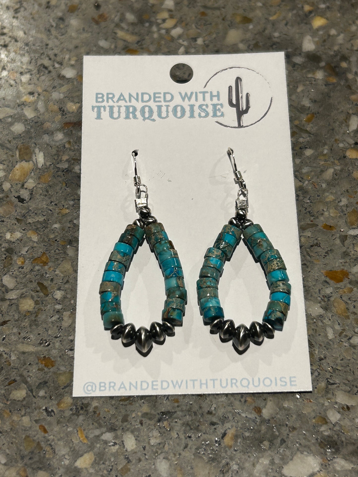 Navajo Pearl and Kingman Turquoise Earrings