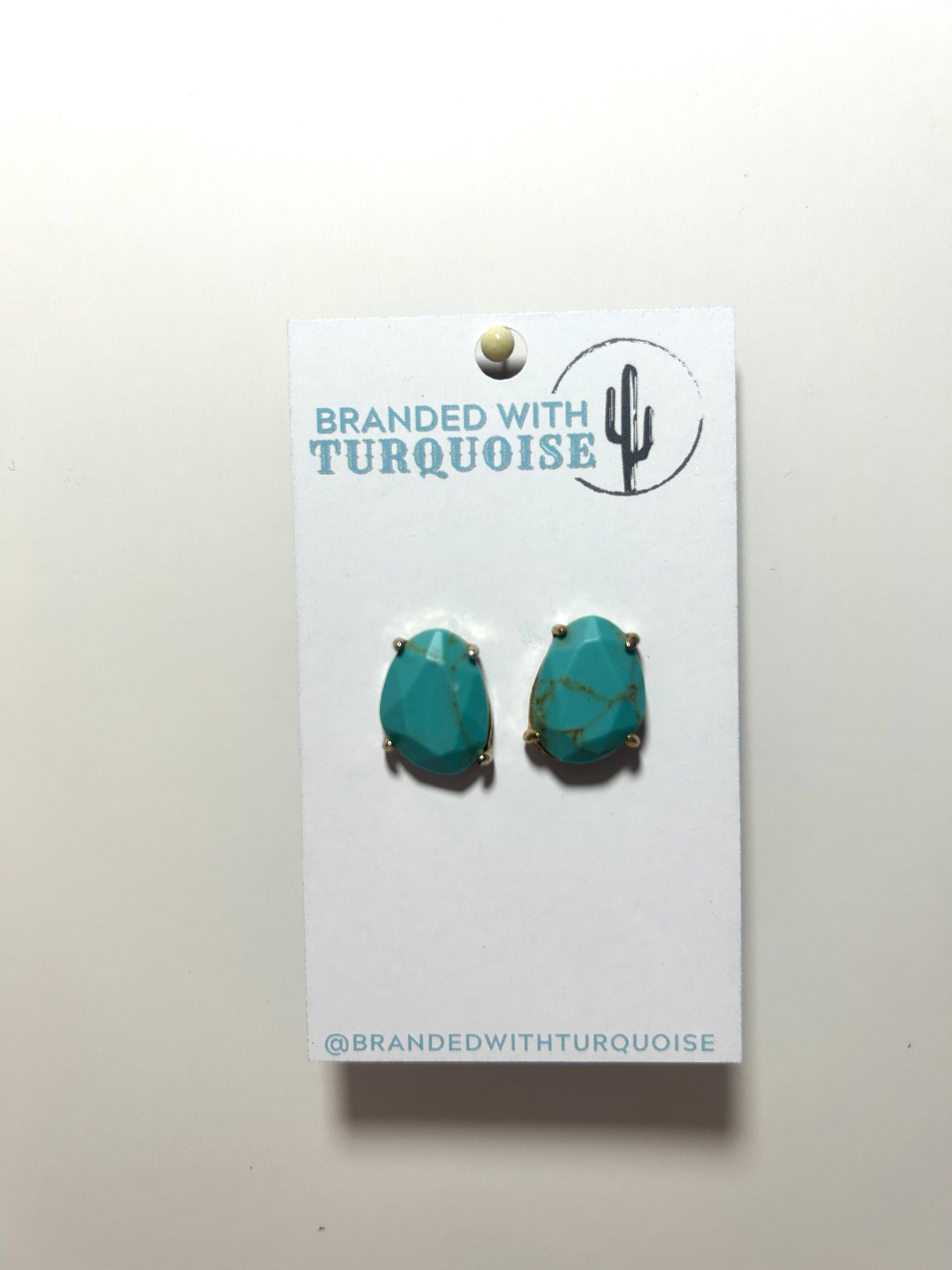 Faux Turquoise Stud Earrings