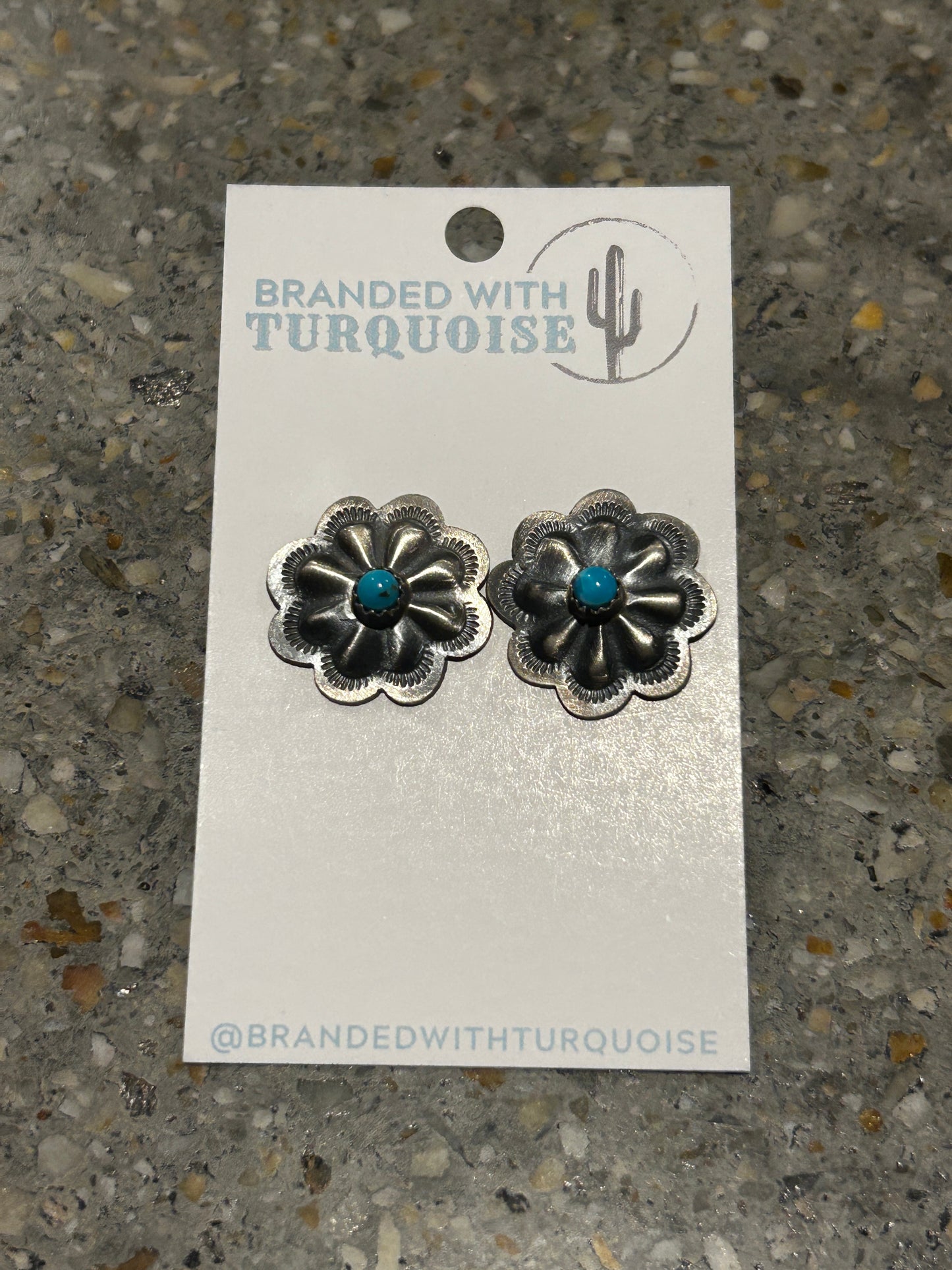 NA made concho Silver Studs Earrings