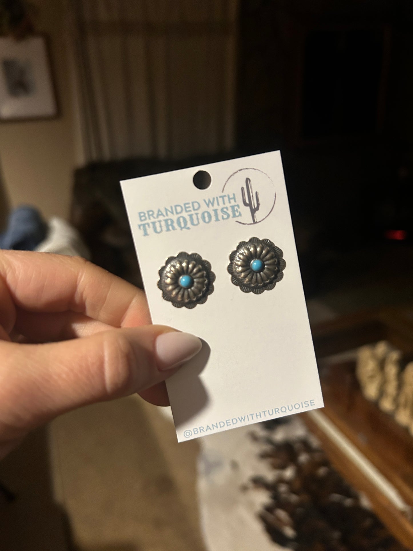 NA made concho Silver Studs Earrings