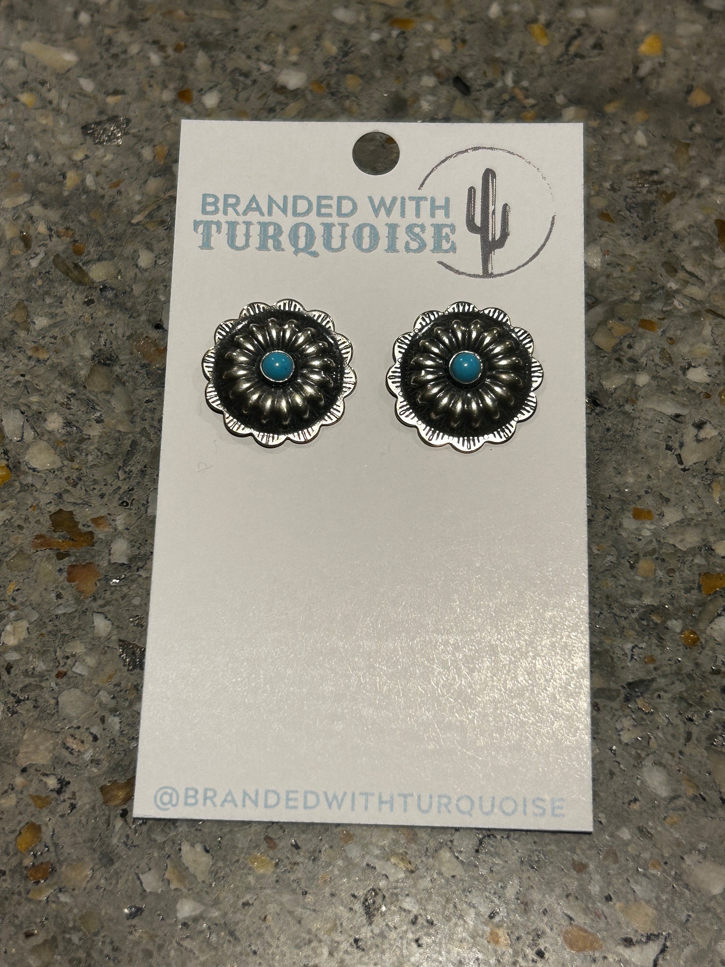 NA made concho Silver Studs Earrings