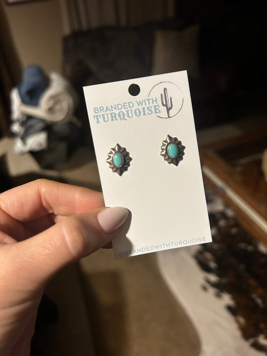 NA made concho Silver Studs Earrings