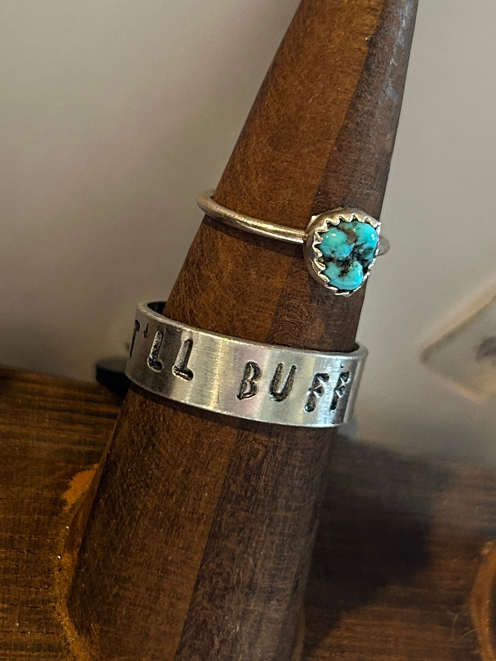 Mini Turquoise Stacker Rings - Size 4