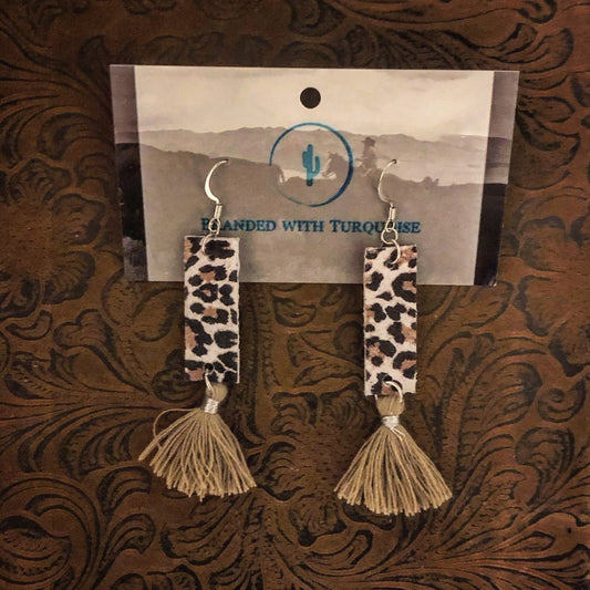 The "CC" Earrings in Leopard/Tan