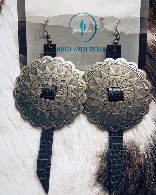 The "Gypsy" Earrings in Black Croc