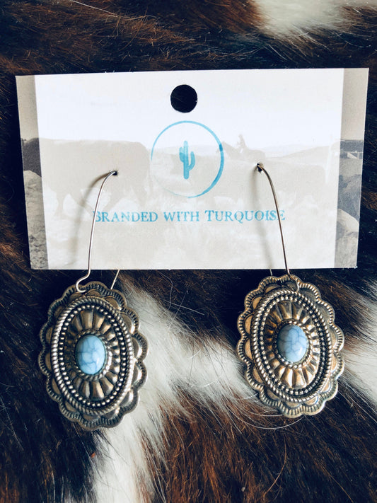 The "Skyler" Turquoise Concho Earrings